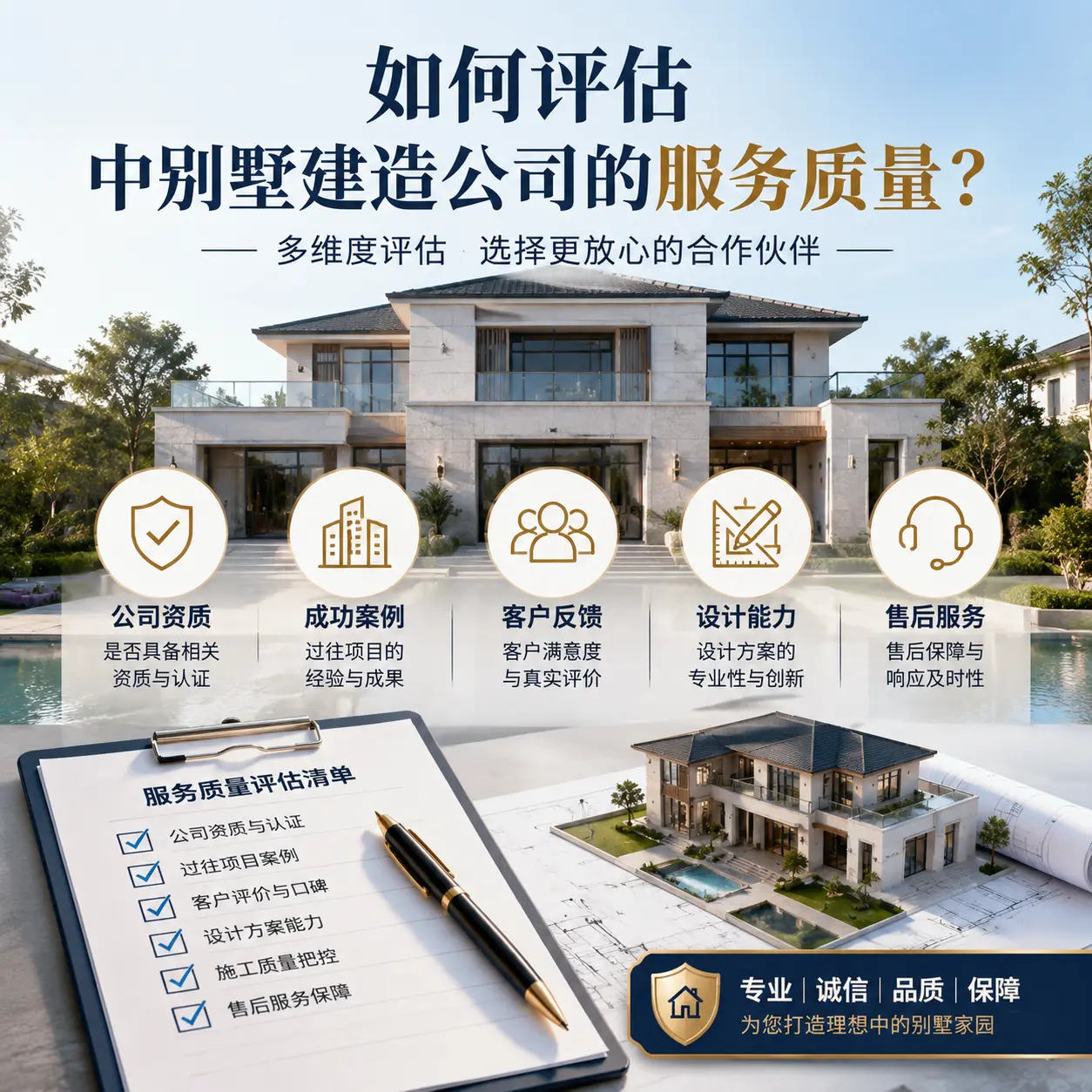 如何评估 镇远 中别墅建造公司的服务质量？